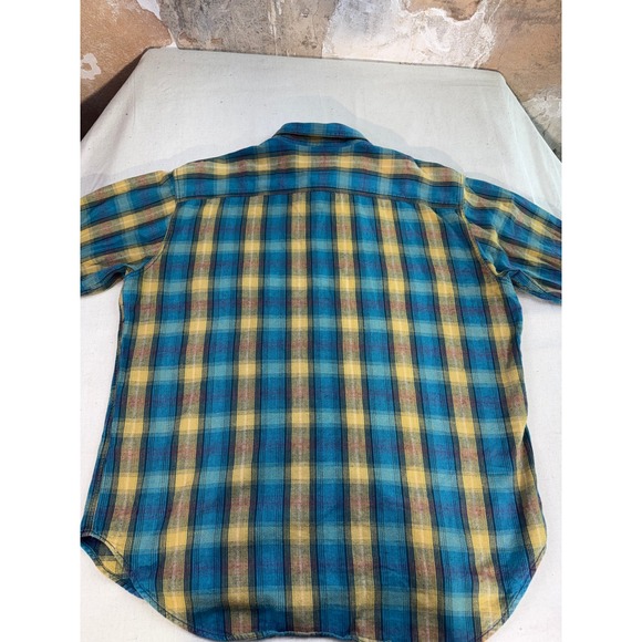 90s Levis Plaid Flannel Shirt Mens XL Blue Yellow Long Sleeve Cabincore Grunge - Picture 16 of 16